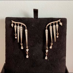 Swarovski Rose-gold Flame Pierced Earrings